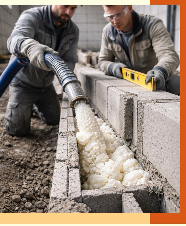 Заполнение колодцевой кладки ППУ в Печоре от 4276 руб. за м2 | ТепломастерПчр